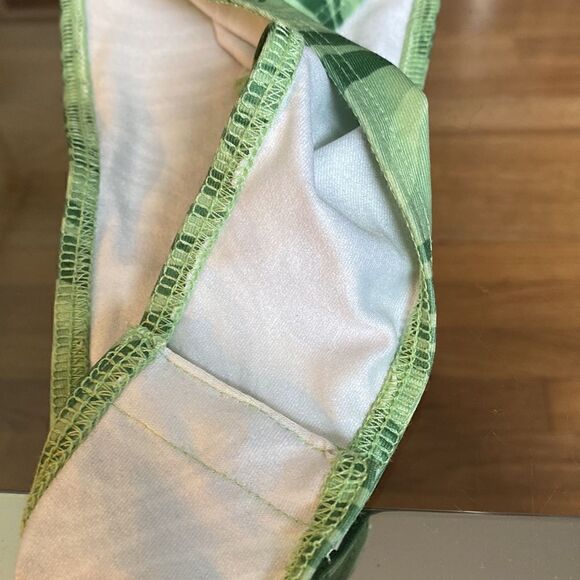 High cut green strap bodysuit cut high. Almost to the armpit. snap crotch. - Picture 3 of 8